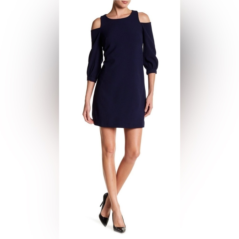 Eliza J navy cold shoulder dress